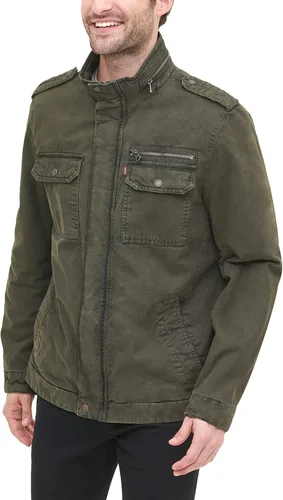Vista 5 de Levi's Chaqueta militar de algodón lavado grande y alto para hombre