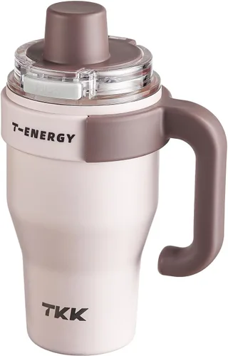 Vista 16 de TKK Vaso de 27 onzas con asa y popote, vaso aislado con revestimiento de cerámica, taza de viaje 100% a prueba de fugas para agua, té helado o café