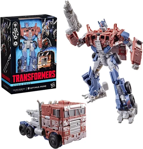 Vista 4 de Transformers Studio Series Optimus Prime, Age of Extinction Voyager Class - Figura de acción de conversión de 6.75 pulgadas, juguetes robot