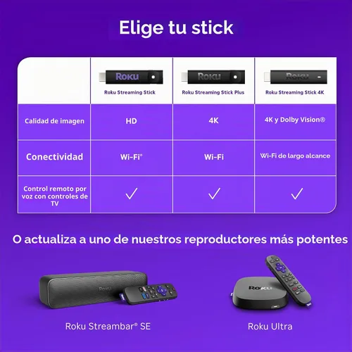 Vista 13 de Roku Streaming Stick Plus con control remoto por voz - 4K y HDR10+