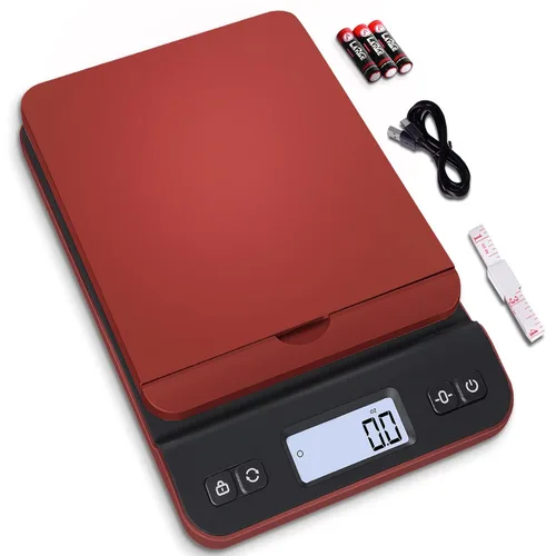 Vista 9 de Báscula de envío QP, báscula digital postal de alta precisión de 86 lb/0.1 oz para paquetes, función de retención/tara, pantalla LCD retroiluminada
