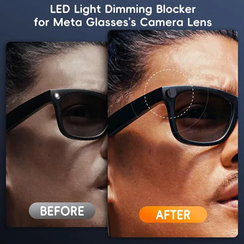 Vista 4 de Paquete de 2 fundas de luz LED para Ray-Ban Meta Way-farer/Skyler/Headliner (Gen 2), protector de luz LED reutilizable para gafas inteligentes