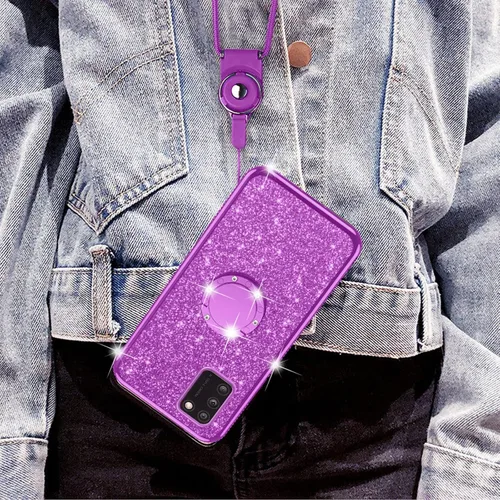 Vista 5 de nancheng Funda de teléfono para TCL A3X (A600DL), funda para Alcatel TCL A3X niñas y mujeres, bonita funda de silicona transparente con purpurina