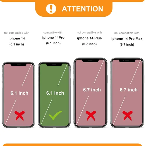 Vista 2 de Bocasal - Funda tipo cartera desmontable para iPhone 14 Pro, color negro