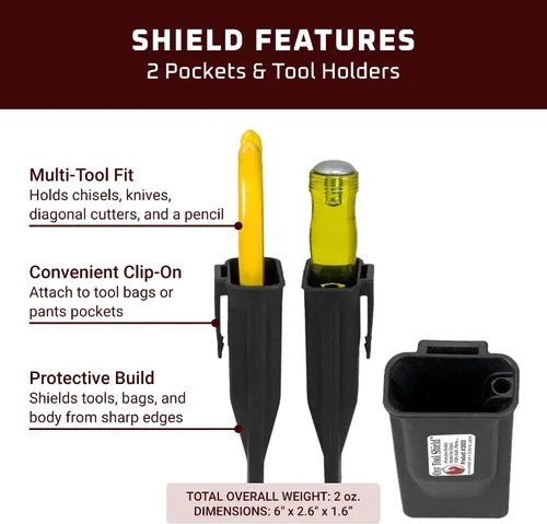 Vista 3 de Occidental Leather Oxy Tool Shield - 2 bolsillos y portaherramientas - Comodidad con clip - Construcción protectora - Ligero - Fabricado en Estados