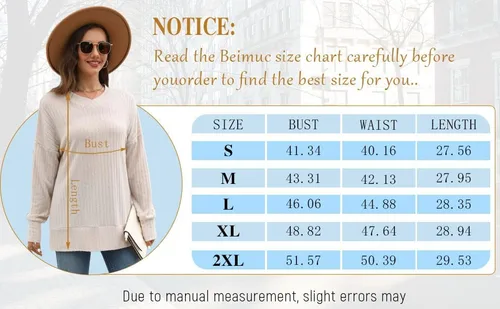 Vista 5 de Suéter suelto con cuello en V y manga larga para mujer, sudadera de punto a la moda