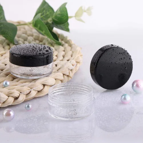 Vista 3 de 100 unidades de 10 g de envases de muestra pequeños con tapas. Frasco de plástico. Frascos cosméticos vacíos. Frascos de maquillaje. Envases