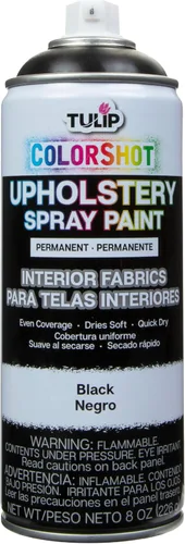 Vista 2 de TULIP ColorShot - Pintura en aerosol de tela para tapicería, pintura de tela permanente para muebles, 8 onzas, negro