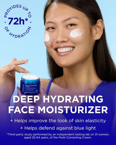 Vista 2 de Andalou Naturals Crema hidratante facial de hidratación profunda, crema multicorrectora, cuidado diario de la piel con ácido hialurónico, colágeno