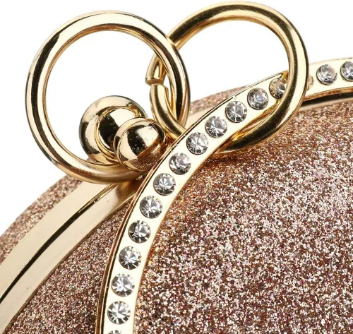 Vista 3 de Gets Bolso de mano con asa superior para mujer, con anillo circular de diamantes de imitación