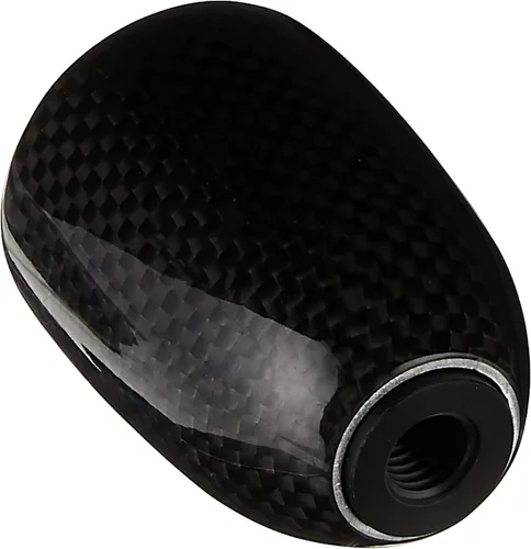 Vista 2 de Mishimoto MMSK-CF, perilla de fibra de carbono para palanca de cambios, con 3 insertos de rosca universal, color negro
