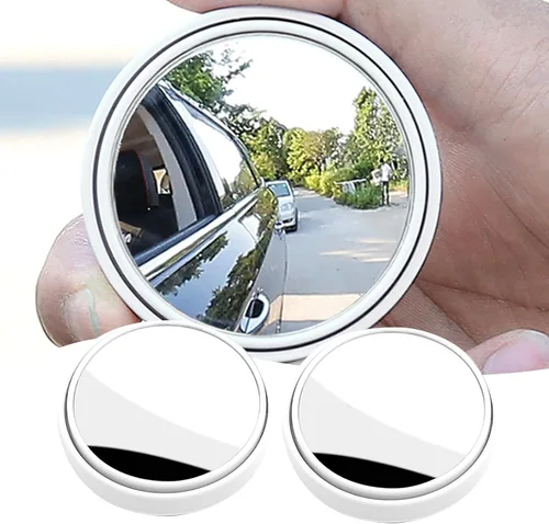 Vista 8 de 2 espejos auxiliares de punto ciego para marcha atrás para automóvil, rotación de 360°, de definición Hgh, cristal de visión trasera, espejo redondo