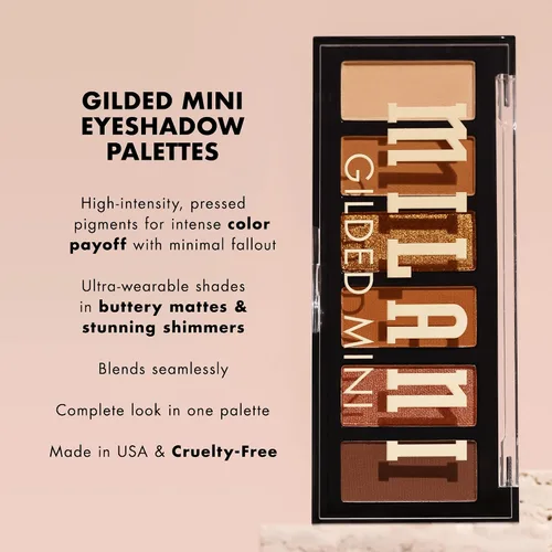 Vista 5 de Milani Mini paleta de sombras de ojos dorada con 6 tonos mate y brillantes, Call Me Old-Fashioned
