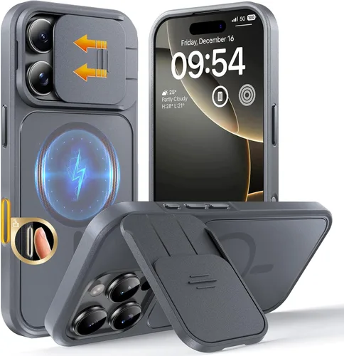 Vista 255 de TOCOL Funda para iPhone 11, compatible con Magsafe, protección completa de cámara, imanes integrados, protección contra caídas, funda translúcida