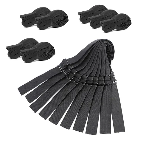 Vista 9 de Correas ajustables para pelucas y hacer pelucas, bandas elásticas ajustables (beige, 1 pulgada x 10 unidades)