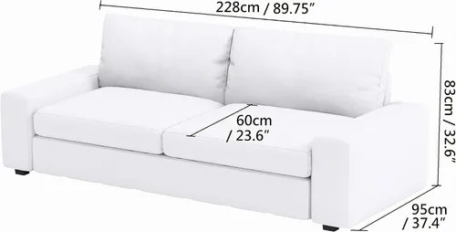 Vista 3 de Funda de sofá Kivik 50% más gruesa compatible con IKEA Kivik funda de sofá Forrest de lino de poliéster 50% más grueso
