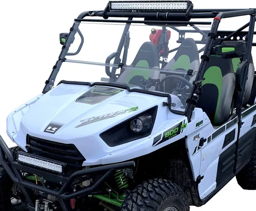 Vista 3 de Kawasaki Teryx 4 Parabrisas (2015) Plegable completo Resistente a los arañazos Extremadamente versátil Policabonato Lexan MR10 premium