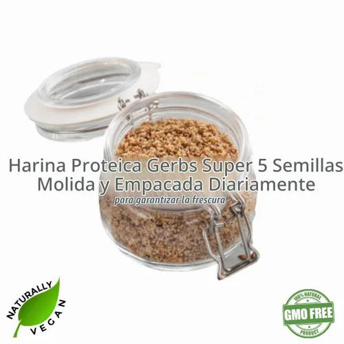 Vista 6 de Gerbs Super 5 Mezcla de Semillas 1 lb. Molida Finamente, Sin Aditivos Artificiales, Bolsa resellable Textura Sustanciosa y Cremosa para Hornear