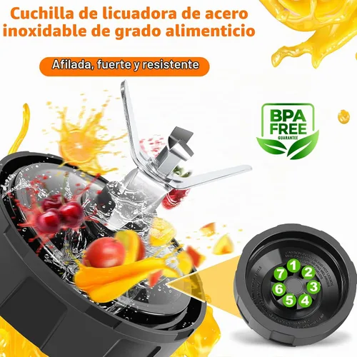 Vista 5 de 1 paquete de 7 aletas licuadora piezas de repuesto extractor de la cuchilla ensamblaje para Ninja