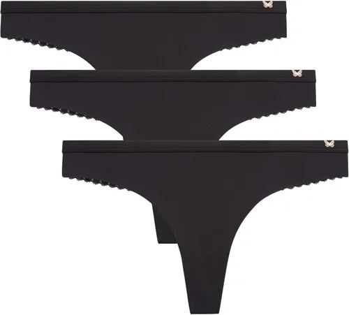 Vista 8 de Jessica Simpson Ropa interior para mujer – Paquete de 3 bragas de microfibra elástica duradera sexy – Tangas de encaje suave para mujer