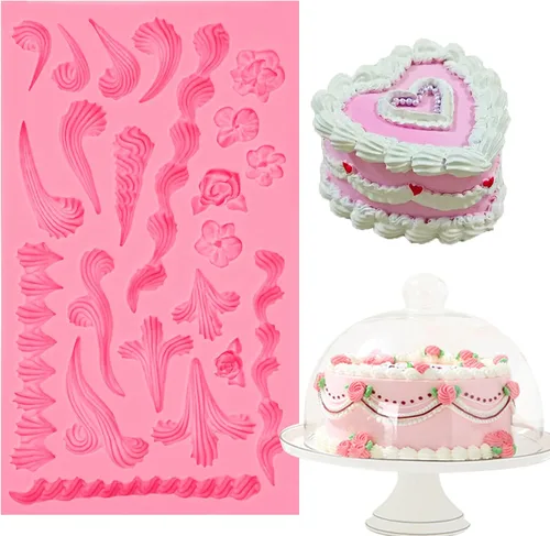 Vista 10 de Lambeth Borders - Molde de silicona para decoración de pasteles de crema batida, para fiestas de cumpleaños, adornos de cupcakes de Acción