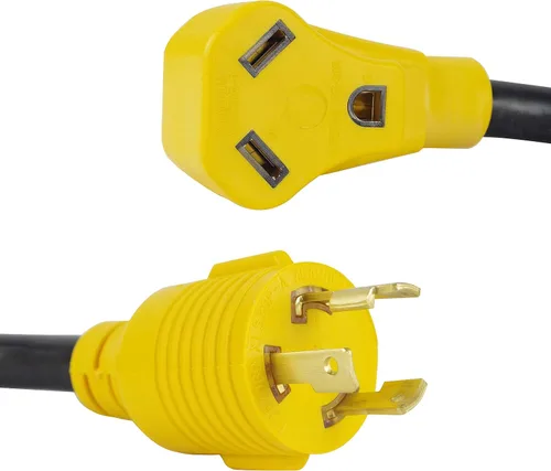 Vista 6 de Cable adaptador de generador RV de 3 clavijas, NEMA L5-30P a TT-30R, adaptador de generador a RV de 30 amperios y 125 V con cable SJTW 10/3 de 1