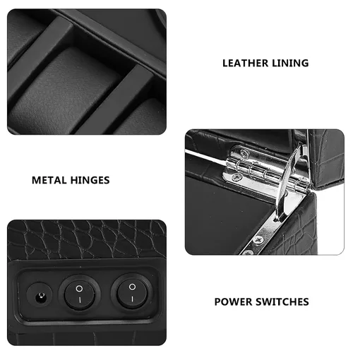 Vista 7 de Automatic Watch Winder Men Watch Display Storage Box Home Storage Box Shop Men Watches Watch, Rotating Automatic Watch Box Cosmetic Display