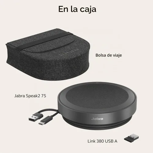 Vista 9 de Jabra Speak2 75 SE (segunda edición) Altavoz inalámbrico Bluetooth – 4 micrófonos con cancelación de ruido, altavoces de 2.559 in – Nueva función