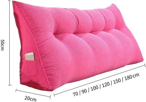 Vista 6 de Almohada de cojín grande suave y cómoda para el respaldo del cabecero para leer Descanso en cama individual, soporte de cuña triangular transpirable
