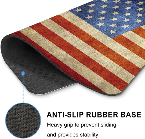 Vista 5 de Alfombrilla de mouse con bandera nacional de Estados Unidos, patriótica rústica, rectangular, para computadora de escritorio, computadora