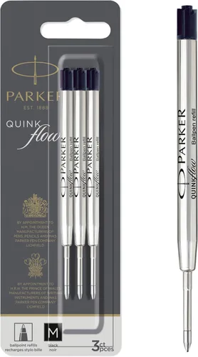Vista 14 de Parker Quinkflow - Recambio de tinta para bolígrafo, punta media, color negro