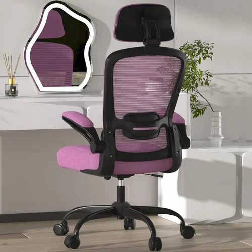 Vista 16 de Mimoglad Silla de oficina, silla de escritorio ergonómica de respaldo alto con soporte lumbar ajustable y reposacabezas, silla giratoria con Todo