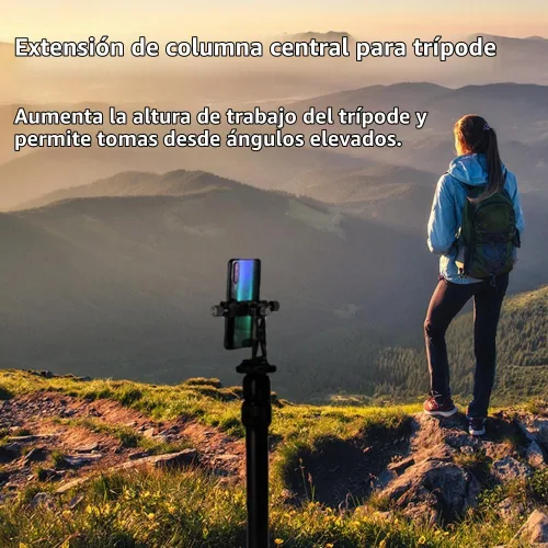 Vista 7 de Extensión de columna central de trípode, extensión de montaje de cámara, barra telescópica de 3 secciones para monopié DSLR Photo Studio al aire