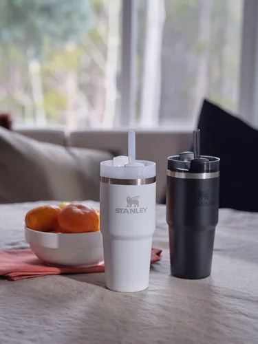 Vista 5 de Stanley Quencher H2.0 - Vaso de 14 onzas con pajilla y tapa giratoria de 3 posiciones, compatible con portavasos para viajes, vaso aislado de acero