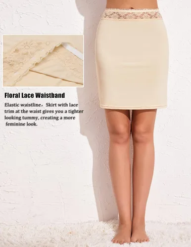 Vista 2 de Avidlove Media falda con encaje floral para mujer