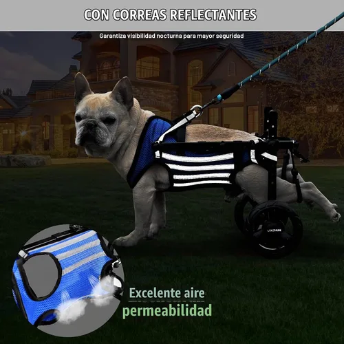 Vista 6 de Silla de ruedas para perros mejorada 2025 para patas traseras, silla de ruedas pequeña para perros con patas traseras discapacitadas, carritos
