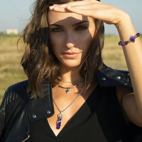 Vista 4 de KVREET Juego de collar de doble dragón a juego con colgante de cristal de corazón Yin Yang, regalo único para hombres y mujeres, pareja de amigos