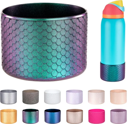 Vista 27 de Funda de Silicona para Botella de Agua Owala de 24oz, Manga Protectora Antideslizante Brillante para Botella de Agua Owala que Protege las Botellas