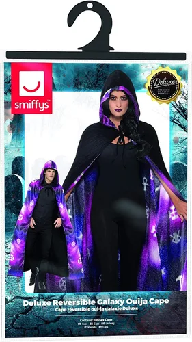 Vista 9 de Smiffys - 45118 - Cabo Deluxe Reversible Galaxy Ouija - Negro y Morado - Talla única