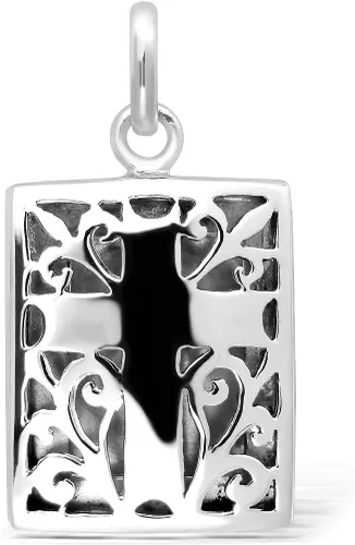 Vista 3 de WithLoveSilver - Colgante de plata de ley 925 con recorte antiguo, caja de oración, Plata esterlina