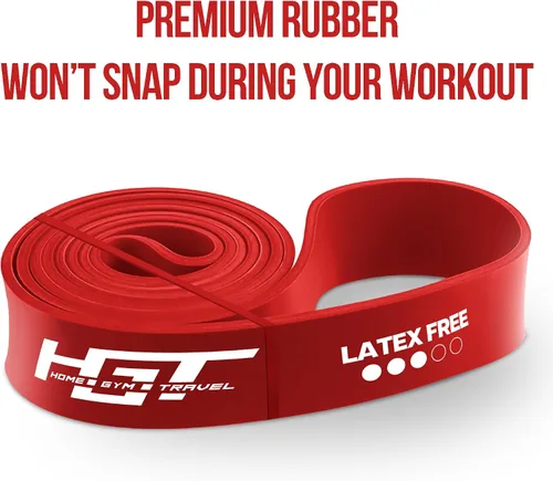 Vista 2 de HGT - Banda de resistencia larga – Banda de entrenamiento extra fuerte sin látex para mujeres y hombres – Soporta estiramiento, yoga y pilates