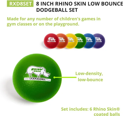 Vista 3 de Champion Sports Rhino Skin Dodgeballs: juego básico de 6 pulgadas para niños + juego de 8 pulgadas para niños mayores y adultos