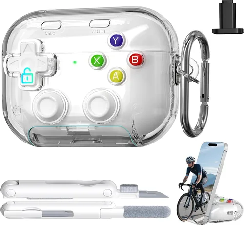 Vista 36 de RFUNGUANGO AirPods Pro Funda Transparente TPU Suave Transparente Blanco