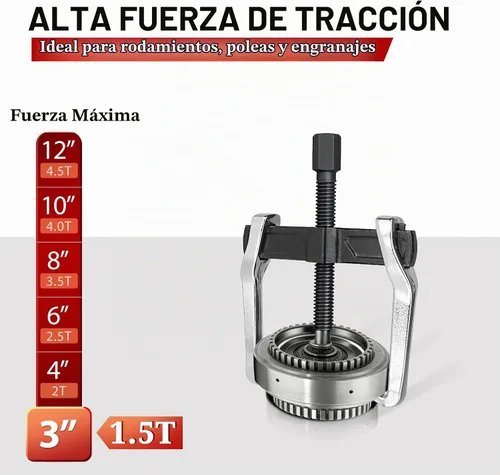 Vista 6 de BILITOOLS Extractor de engranajes de 3", de 2 mordazas, interno y externo para la extracción de poleas, volantes, rodamientos y brazos