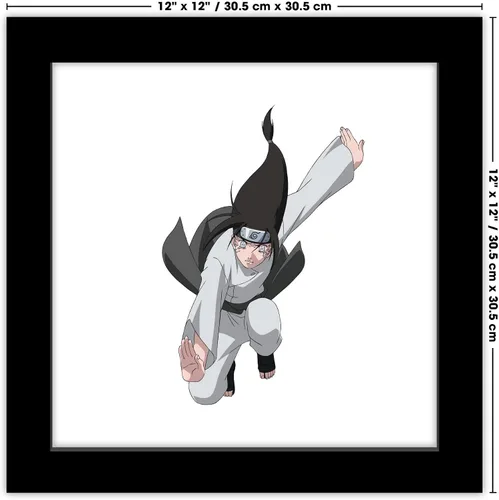 Vista 7 de Trends International Gallery Pops Naruto Shippuden - Arte de pared Neji Hyuga, versión enmarcada negra, 12 x 12 pulgadas