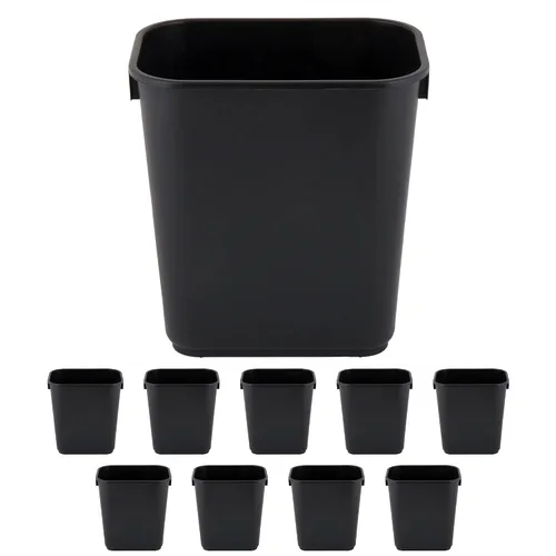 Vista 41 de Cubo de basura rectangular beige de 10 galones para restaurante, papelera comercial, papelera de plástico para oficina, cubo de basura para baño