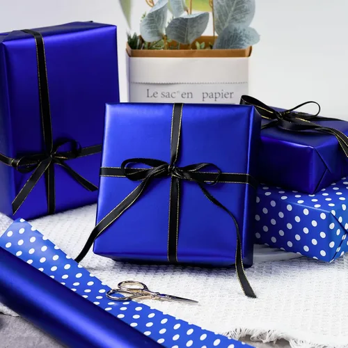 Vista 4 de Garbendy - Rollo de papel de regalo, color sólido perlado, perfecto para bodas, San Valentín, cumpleaños, Navidad, baby shower, fiesta - 17 pulgadas
