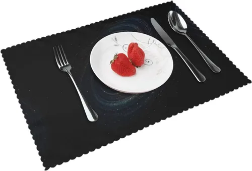 Vista 16 de Rectangular Placemats Set of 4, Heat Resistant Aurora Printed Kitchen Dining Table Mats