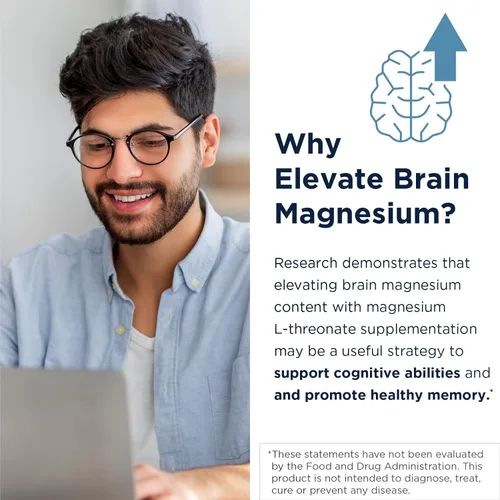 Vista 2 de Designs for Health NeuroMag L-treonato de magnesio biodisponible – Suplemento de magnesio quelado de Magtein para la salud cerebral y la función
