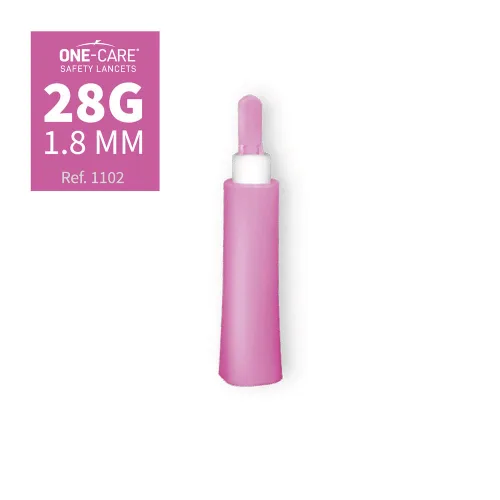Vista 3 de ONE-CARE Lancetas de seguridad, activadas por contacto, 28G x 0.071 in, caja de 100, pruebas de diabetes, estéril, de un solo uso (28G x 0.071 in)